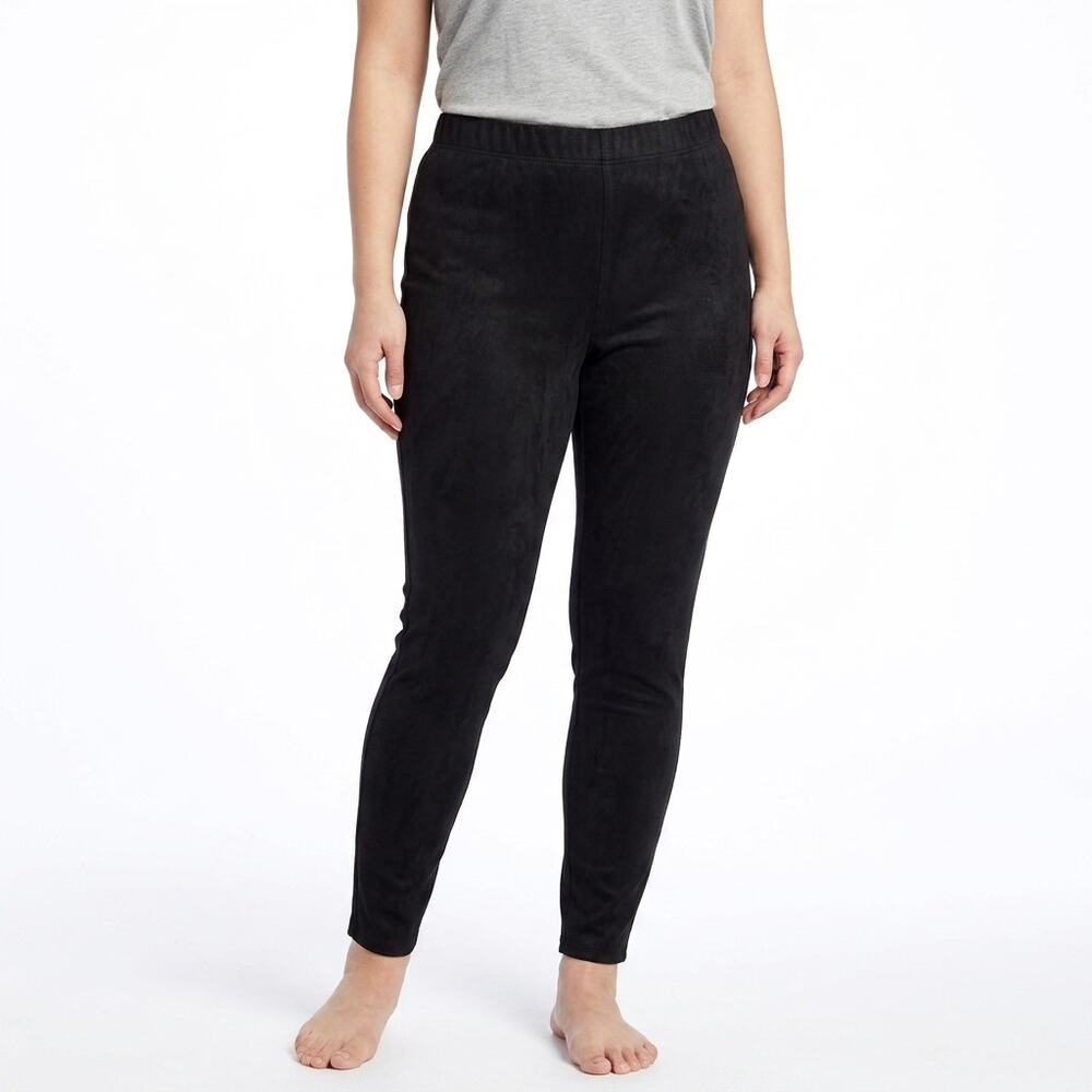 NWT SIMPLY VERA VERAWANG  Suede Black Leggings Size 2X